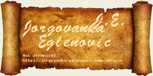 Jorgovanka Eglenović vizit kartica